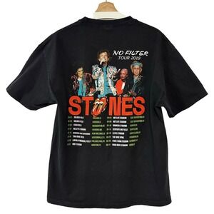 Rolling Stones Band Tee No Filter Tour Short Sleeve T-Shirt 90s Style Baggy 2019
